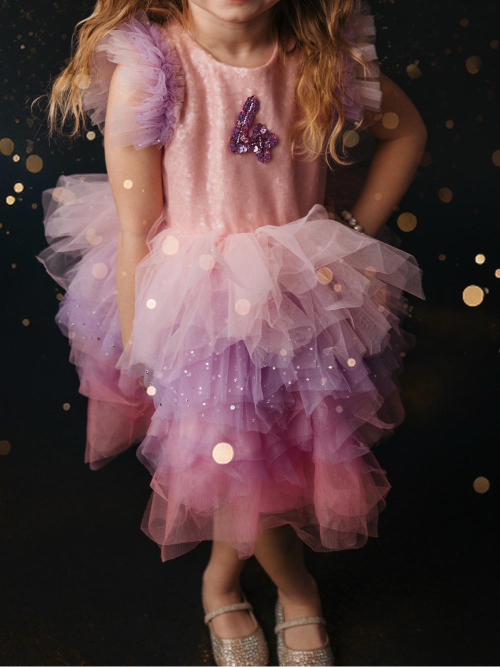 Dollcake Pink and Purple Layered Tulle Fairy Dress with Sequin Detail